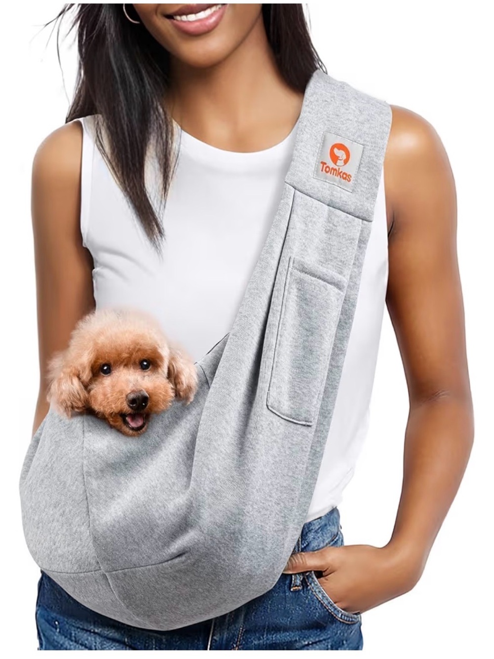 Gray Pet Sling Carrier for Dogs - Suitable for puppies and small dogs/cats
